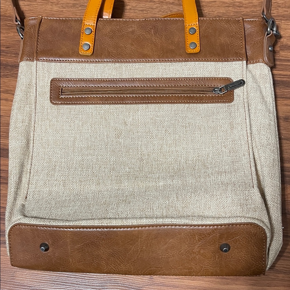 Wrangler buckin bronco rodeo Cream and Brown Tote Bag - Picture 4 of 11